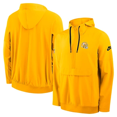 Men's Nike Gold Pittsburgh Steelers Alt Anorak Half-Zip Hooded Jacket