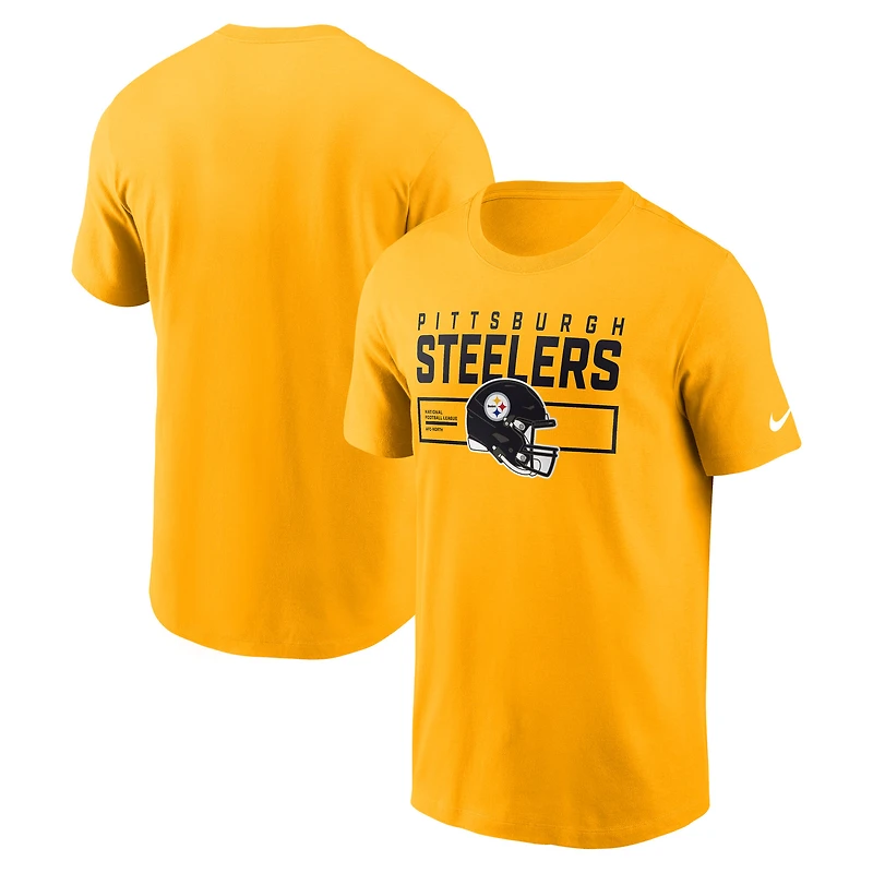 T-shirt Nike Gold pour homme avec casque Primetime des Pittsburgh Steelers