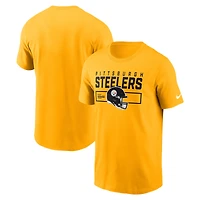T-shirt Nike Gold pour homme avec casque Primetime des Pittsburgh Steelers