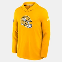 T-shirt à capuche Nike Steelers Pittsburgh Sideline Alternate, manches longues, léger et respirant, couleur or, pour homme.