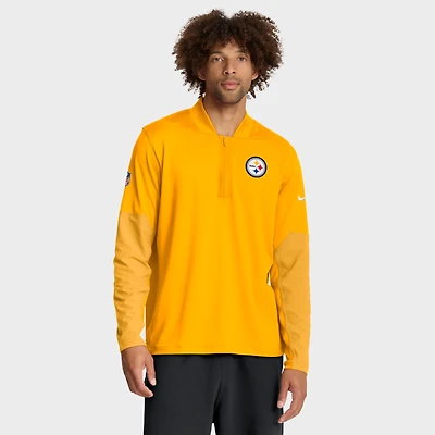 Men's Nike Gold Pittsburgh Steelers Sideline Dri-FIT Half-Zip Pullover