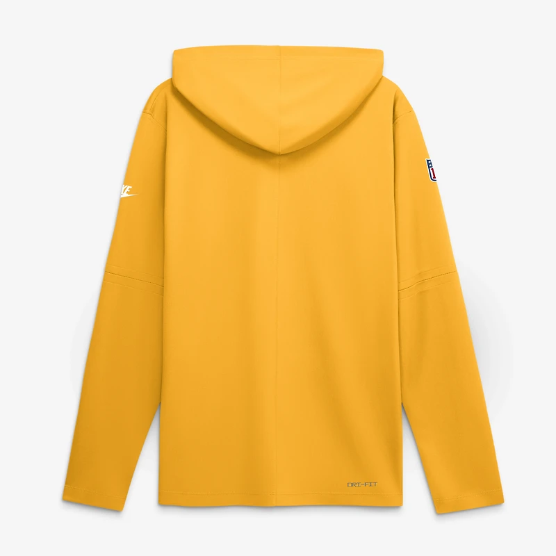Men's Nike Gold Pittsburgh Steelers Sideline Dri-FIT Long Sleeve Hooded T-Shirt