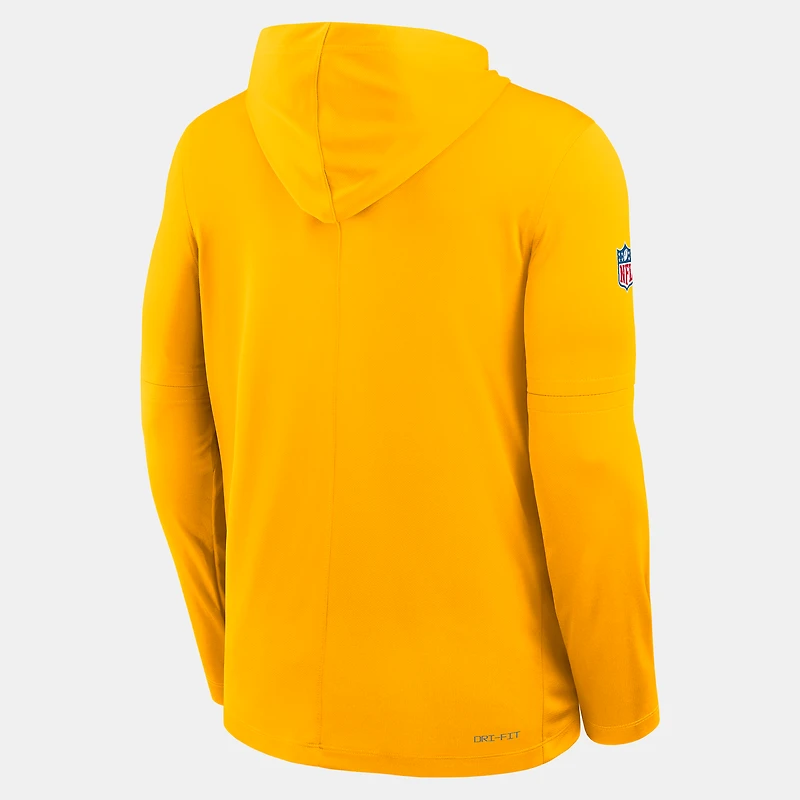 Men's Nike Gold Pittsburgh Steelers Sideline Dri-FIT Long Sleeve Hooded T-Shirt