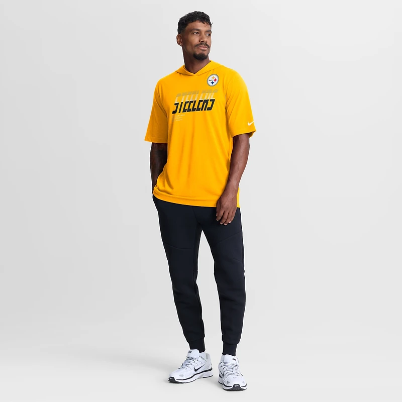 Men's Nike Gold Pittsburgh Steelers Tri-Blend Hooded T-Shirt
