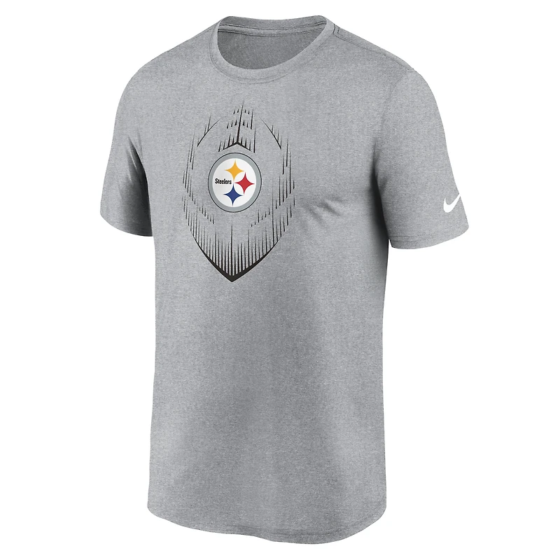 T-shirt Nike Performance Icon pour hommes, gris chiné, Pittsburgh Steelers Primetime Legend