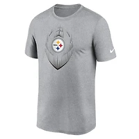 T-shirt Nike Performance Icon pour hommes, gris chiné, Pittsburgh Steelers Primetime Legend