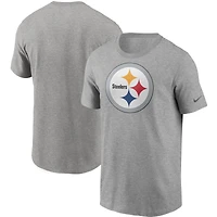 Men's Nike Heather Gray Pittsburgh Steelers Primetime Logo Essential T-Shirt