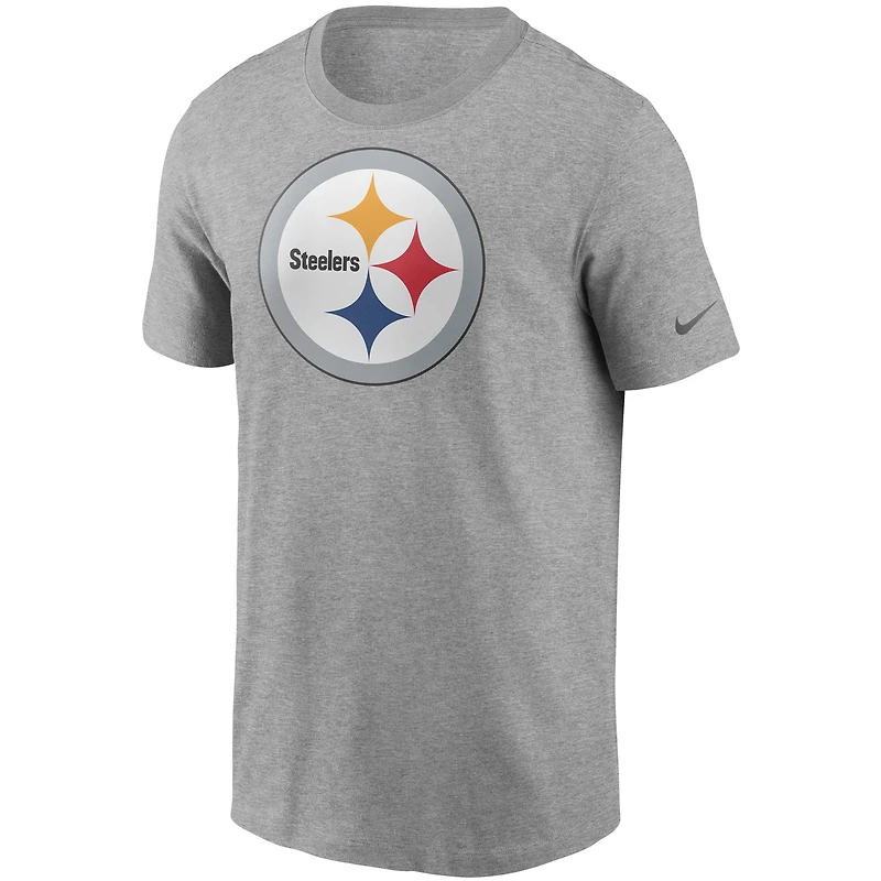 Men's Nike Heather Gray Pittsburgh Steelers Primetime Logo Essential T-Shirt