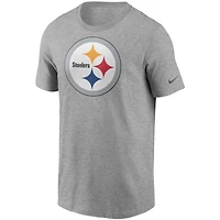 Men's Nike Heather Gray Pittsburgh Steelers Primetime Logo Essential T-Shirt