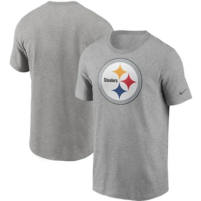 Men's Nike Heather Gray Pittsburgh Steelers Primetime Logo Essential T-Shirt