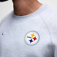 Men's Nike Heather Gray Pittsburgh Steelers Tech Fleece Raglan Sweatshirt