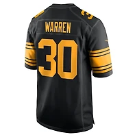 Maillot de match alternatif Nike Jaylen Warren pour hommes, noir, Pittsburgh Steelers
