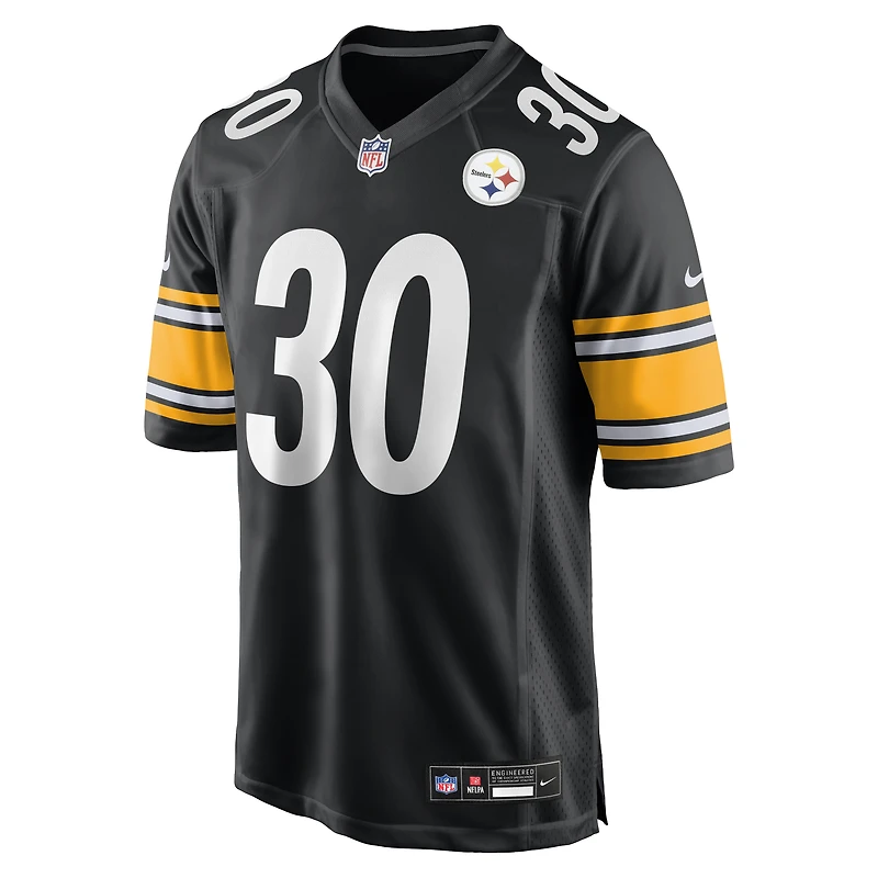 Men's Nike Jaylen Warren Black Pittsburgh Steelers Game Player Jersey