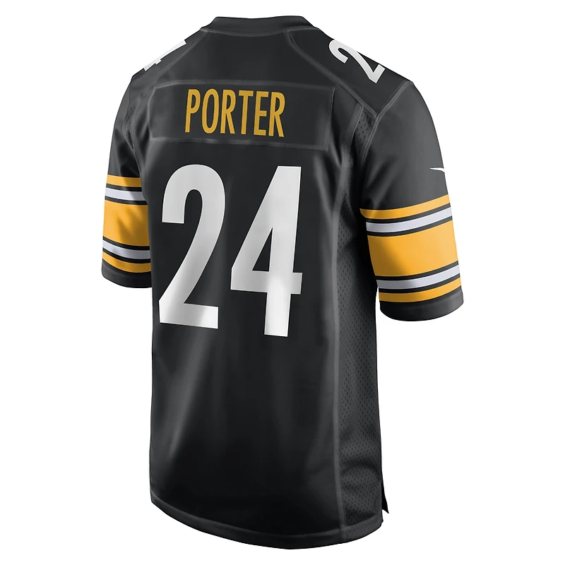 Maillot de match Nike Joey Porter Jr. noir des Steelers Pittsburgh pour homme