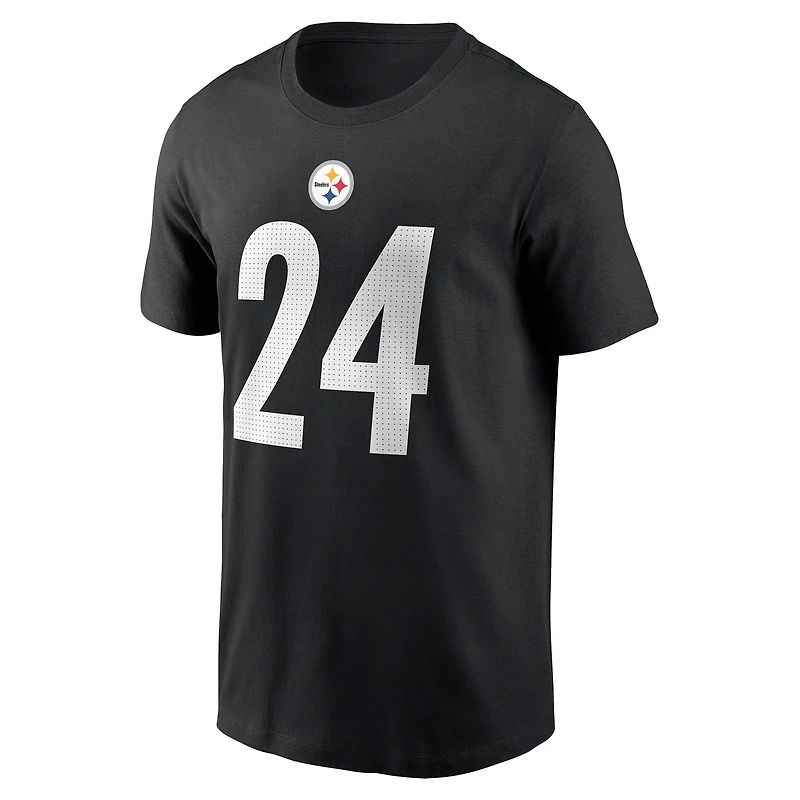 T-shirt Nike Joey Porter Jr. pour homme, noir, avec nom et numéro du joueur des Pittsburgh Steelers