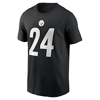 T-shirt Nike Joey Porter Jr. pour homme, noir, avec nom et numéro du joueur des Pittsburgh Steelers