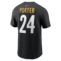 Men's Nike Joey Porter Jr. Black Pittsburgh Steelers  Player Name & Number T-Shirt
