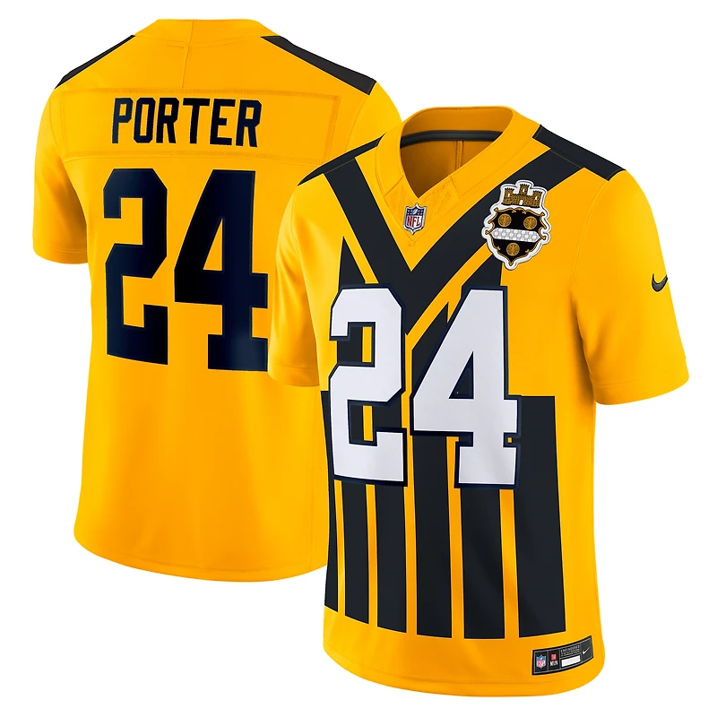 Men's Nike Joey Porter Jr. Gold Pittsburgh Steelers Alternate 1933 Throwback Vapor F.U.S.E. Limited Jersey