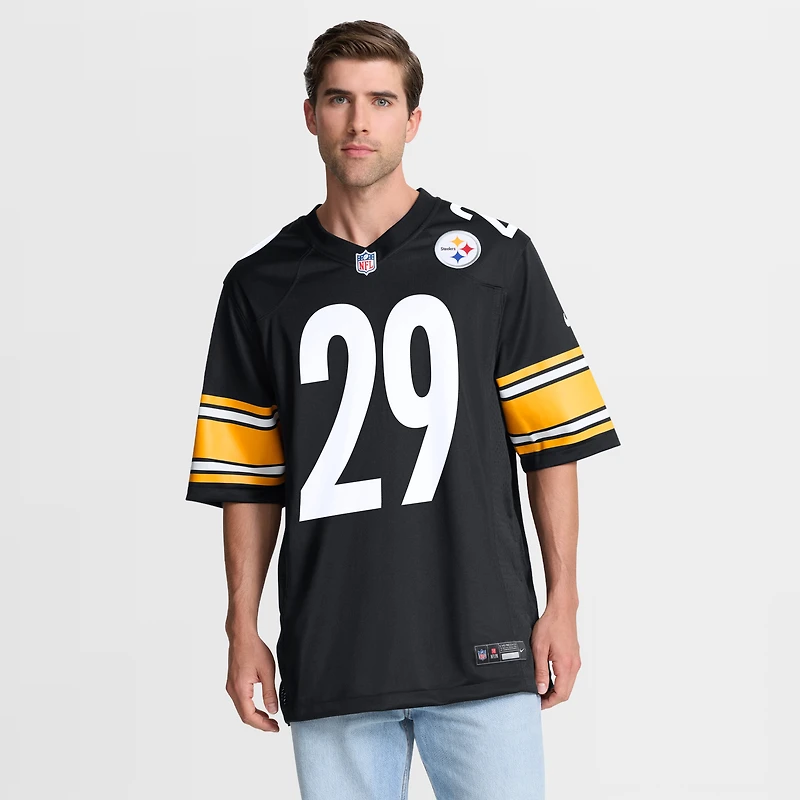 Maillot de match Nike Kyle Dugger noir des Steelers Pittsburgh pour homme