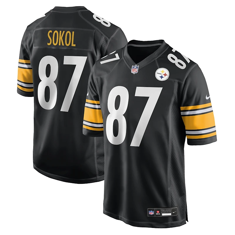Men's Nike Matt Sokol Black Pittsburgh Steelers Team Game Jersey