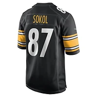 Maillot de match Nike Matt Sokol noir des Pittsburgh Steelers pour homme