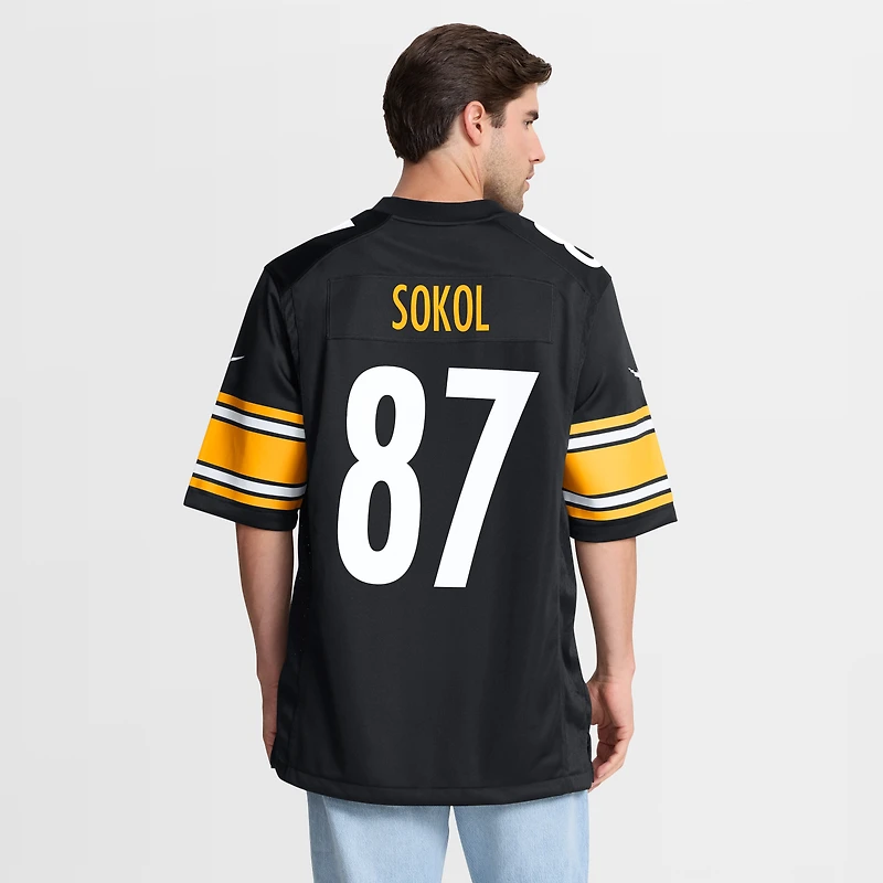 Men's Nike Matt Sokol Black Pittsburgh Steelers Team Game Jersey