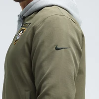 Men's Nike Olive Pittsburgh Steelers 2025 Salute to Service Sideline Full-Zip Bomber Jacket