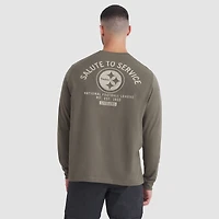 Men's Nike Olive Pittsburgh Steelers 2025 Salute to Service Sideline Long Sleeve T-Shirt