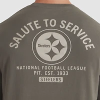 T-shirt Nike Olive Pittsburgh Steelers 2025 Salute to Service Sideline à manches longues pour homme