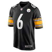 Men's Nike Patrick Queen Black Pittsburgh Steelers Game Player Jersey