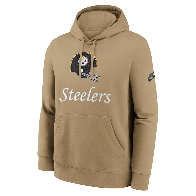 Sweat à capuche Nike beige Pittsburgh Steelers Best Season Rewind Club pour homme