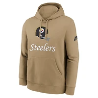 Sweat à capuche Nike beige Pittsburgh Steelers Best Season Rewind Club pour homme