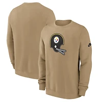 Men's Nike Tan Pittsburgh Steelers Swing Pass Rewind Club Pullover Sweatshirt