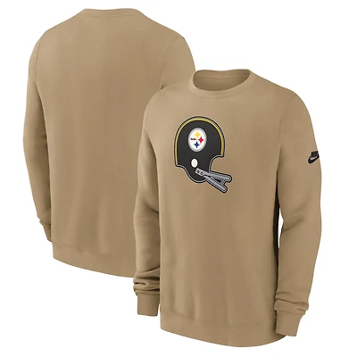 Men's Nike Tan Pittsburgh Steelers Swing Pass Rewind Club Pullover Sweatshirt