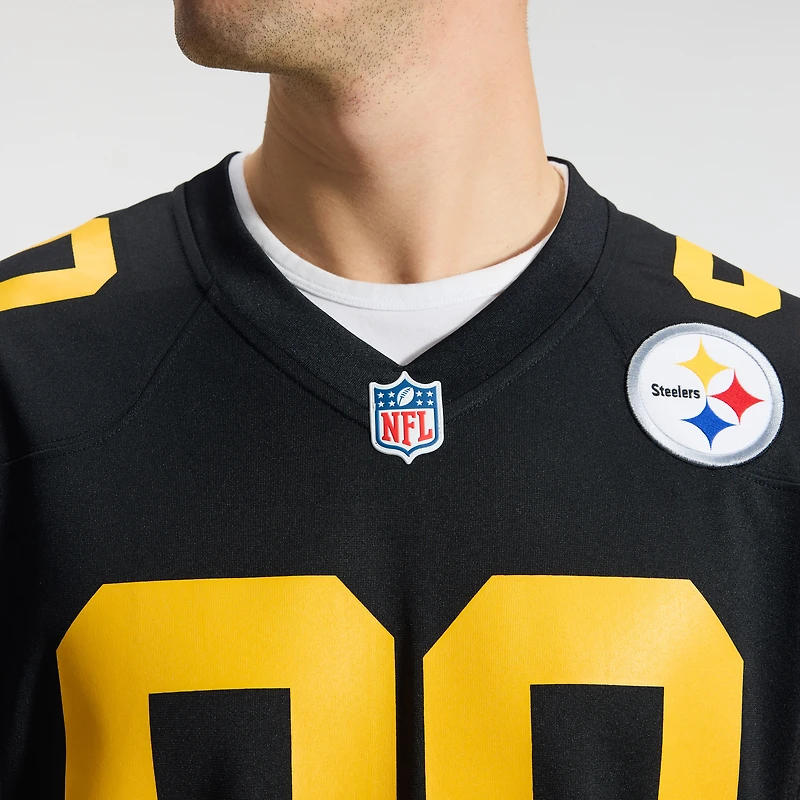 Maillot de match alternatif Nike T.J. Watt noir des Steelers Pittsburgh pour homme