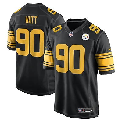 Maillot de match alternatif Nike T.J. Watt noir des Steelers Pittsburgh pour homme