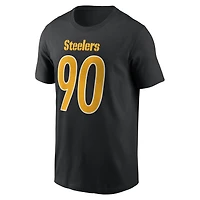 Men's Nike T.J. Watt Black Pittsburgh Steelers Carbon Name & Number T-Shirt