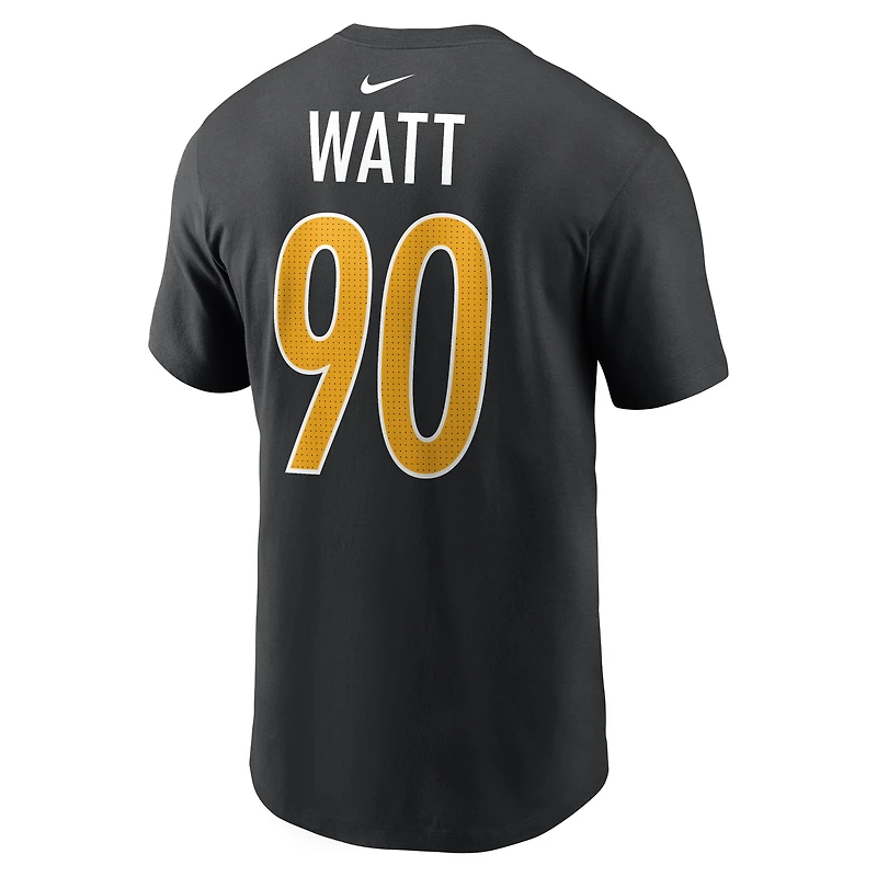 Men's Nike T.J. Watt Black Pittsburgh Steelers Carbon Name & Number T-Shirt