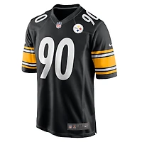 Maillot de match Nike T.J. Watt noir des Steelers Pittsburgh pour homme