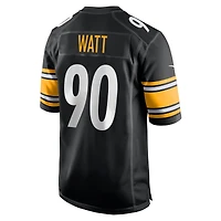 Maillot de match Nike T.J. Watt noir des Steelers Pittsburgh pour homme