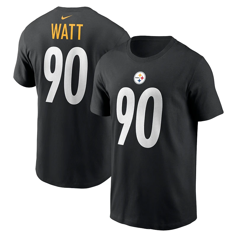 Nike T.J. pour hommes Watt White Pittsburgh Steelers Nom et numéro du joueur T-shirt
