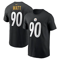 Nike T.J. pour hommes Watt White Pittsburgh Steelers Nom et numéro du joueur T-shirt