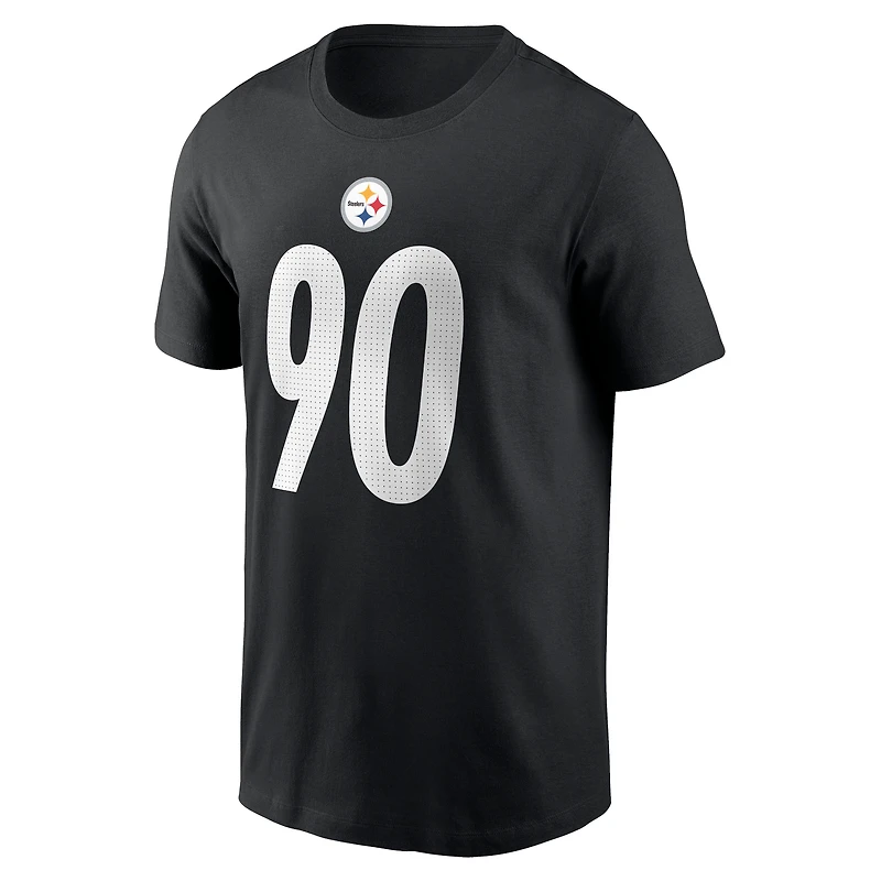 Nike T.J. pour hommes Watt White Pittsburgh Steelers Nom et numéro du joueur T-shirt