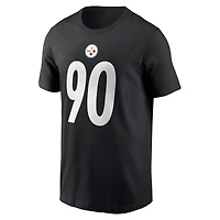 Nike T.J. pour hommes Watt White Pittsburgh Steelers Nom et numéro du joueur T-shirt