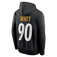 Men's Nike T.J. Watt Black Pittsburgh Steelers Player Name & Number Therma Hoodie
