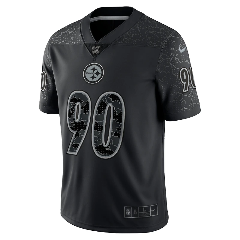 Men's Nike T.J. Watt Black Pittsburgh Steelers RFLCTV - Limited Jersey