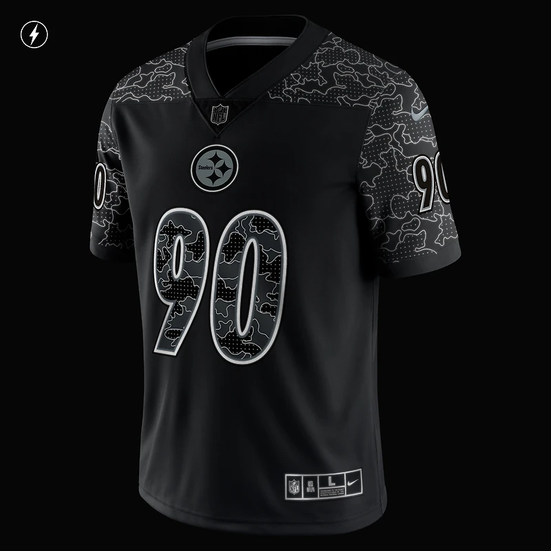 Men's Nike T.J. Watt Black Pittsburgh Steelers RFLCTV - Limited Jersey