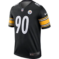 Maillot Nike T.J. Watt noir pour homme, légende de l'équipe des Pittsburgh Steelers