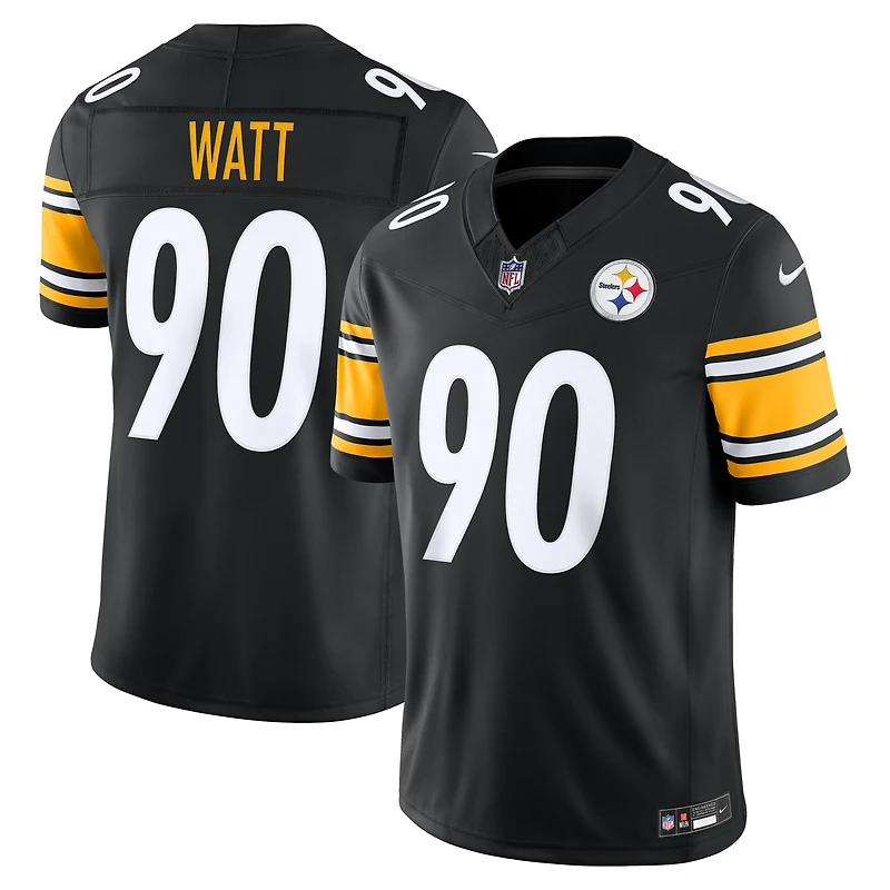 Maillot Nike T.J. Watt noir Pittsburgh Steelers Vapor F.U.S.E. édition limitée cousue pour homme