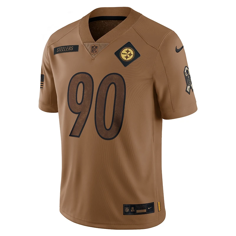 Nike T.J. pour hommes Maillot Watt Brown Pittsburgh Steelers 2023 Salute To Service Limited